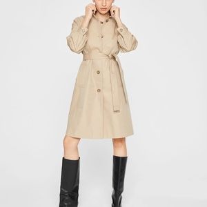 Gathered Trench Coat - New With Tags - NEVER WORN - Khaki
